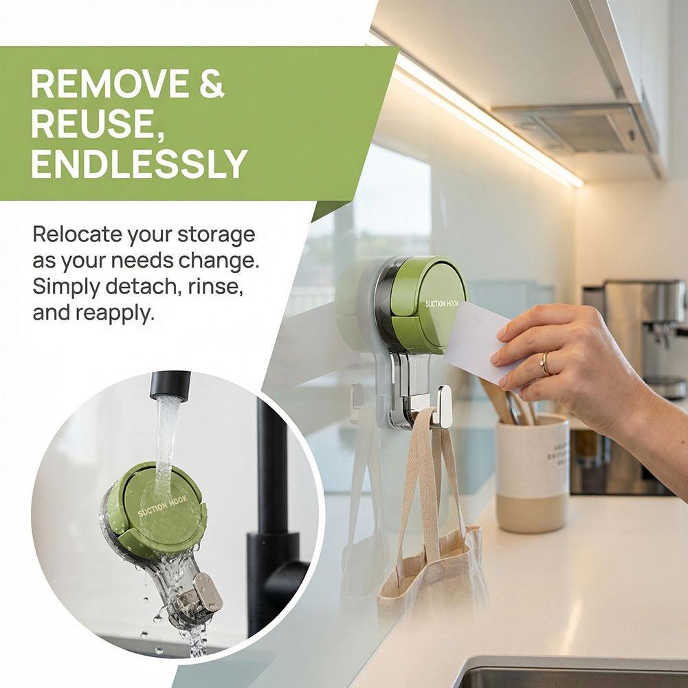 Home Bathroom Door - Strong Vacuum Suction Hooks Traceless No-Drilling