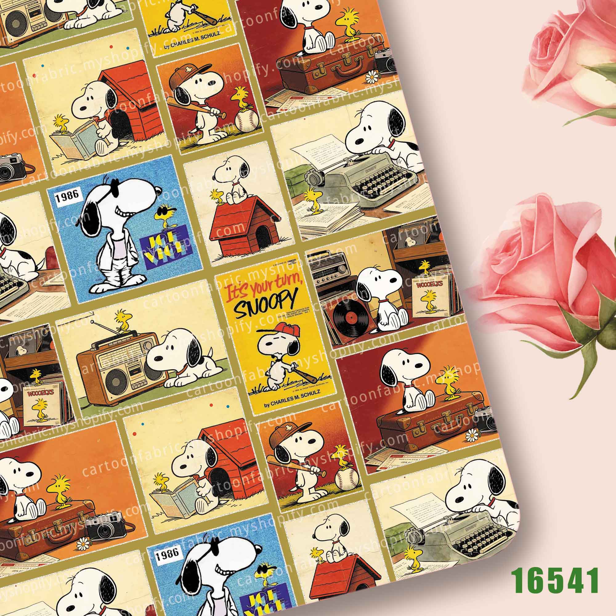 Home Bathroom Products - TAKARA TOMY Snoopy Fabric140x50CM Cartoon Printed