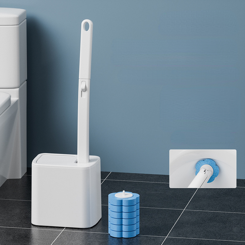 Home Bathroom Products - Disposable Toilet Brush Replaceable Wall-mounted Long