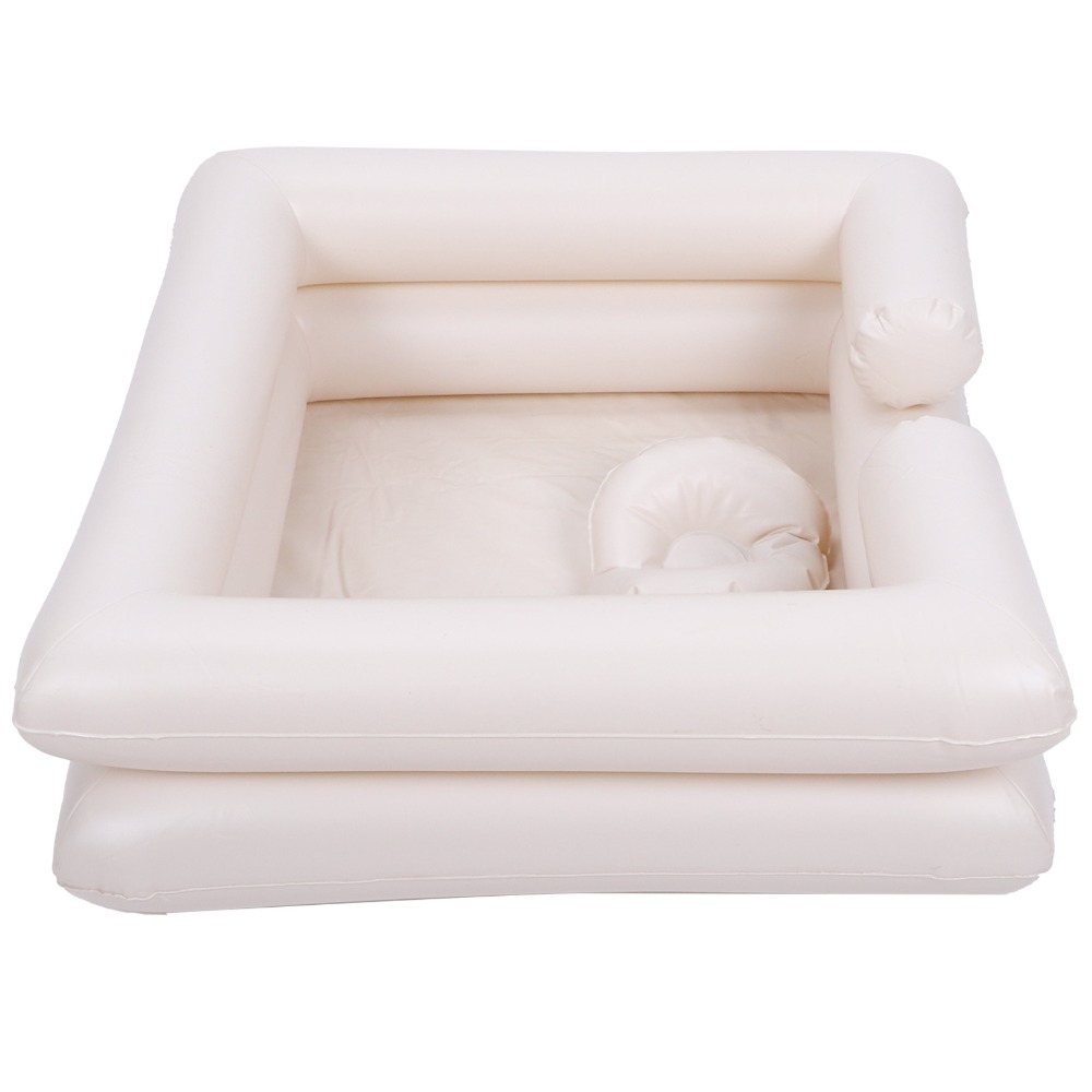 Bathtub Pillow Inflatable - PVC Inflatable Shampoo Basin White Easy