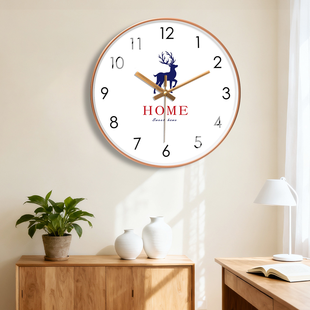 New Elegant Wall Clock Deer Pr - огляд і ціна Home Bathroom Design Simple