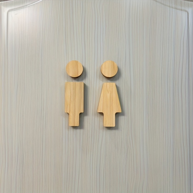 2PCS Wooden Bathroom Sign for  - огляд і ціна Home Bathroom Door