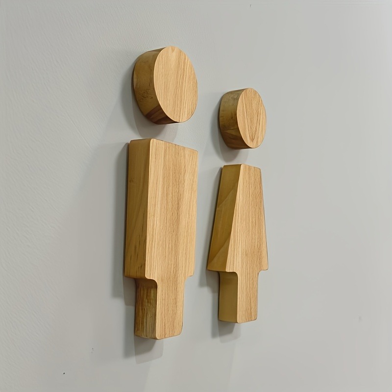 2PCS Wooden Bathroom Sign for  - огляд і ціна Home Bathroom Door