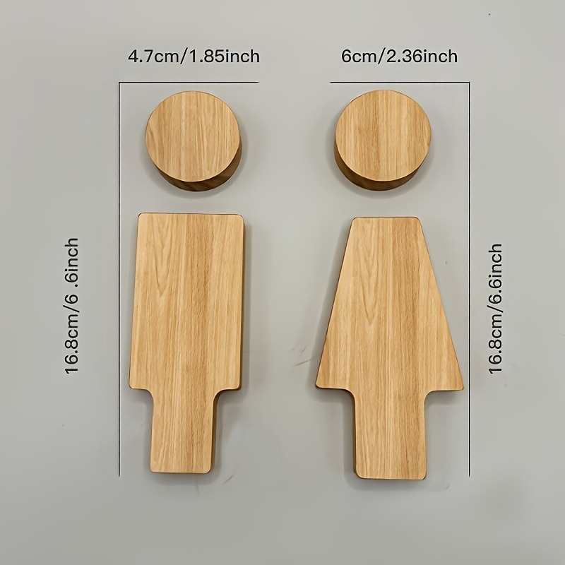 2PCS Wooden Bathroom Sign for  - огляд і ціна Home Bathroom Door