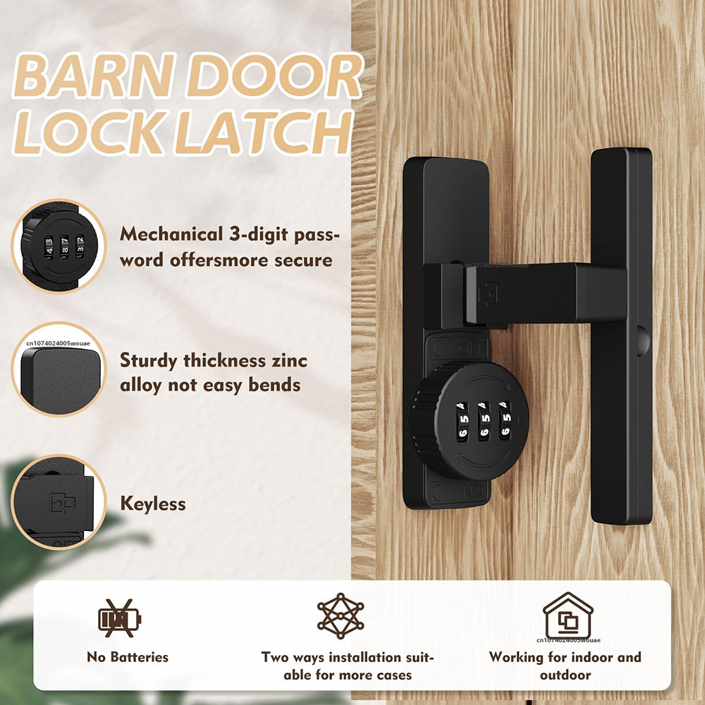 Security Barn Door Lock 3-Digi - огляд і ціна Home Bathroom Door