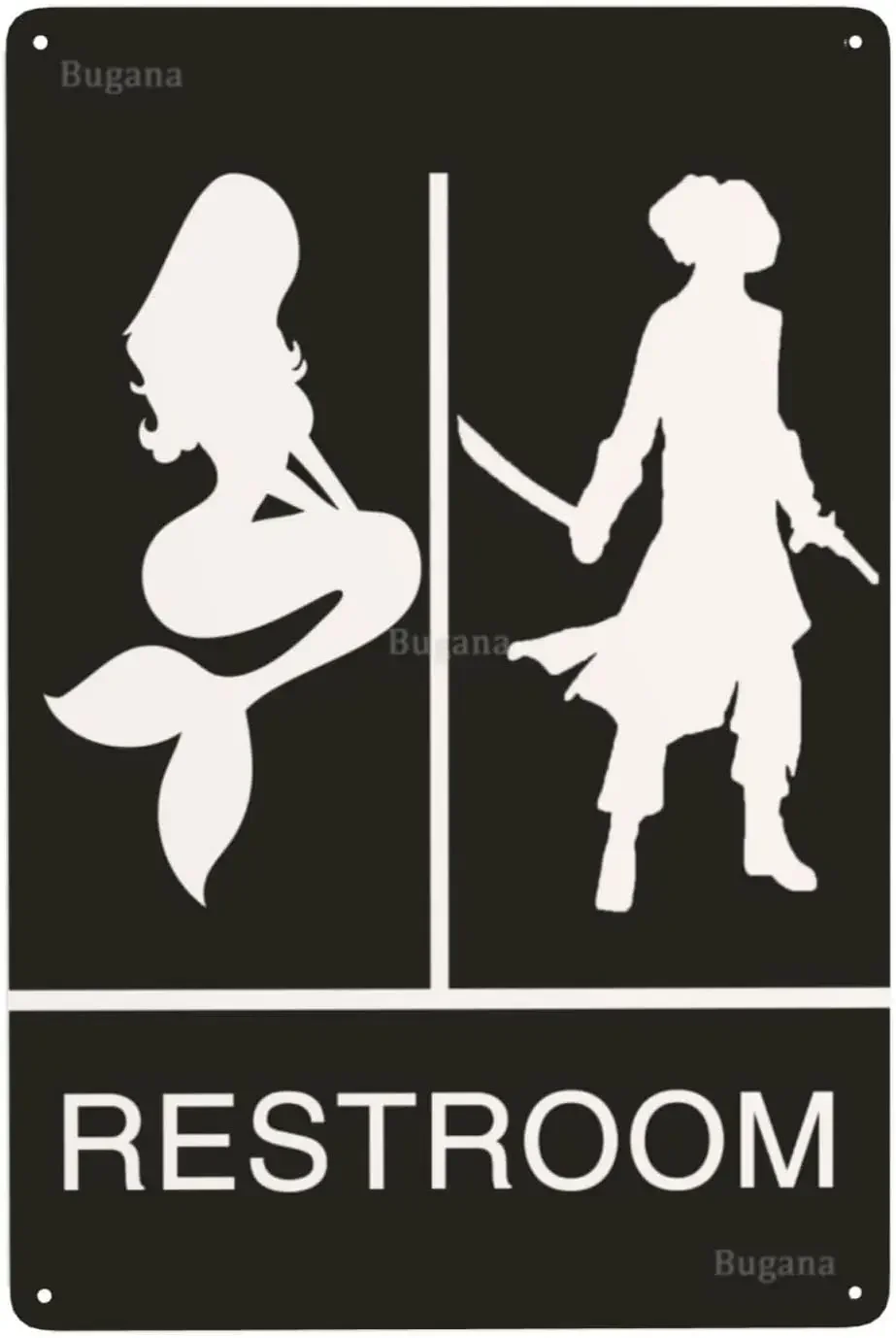 Mermaid Pirate Restroom Vintag - огляд і ціна Home Bathroom Door