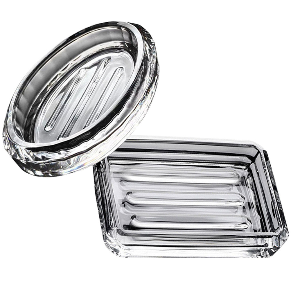 2Pcs Soap Box Transparent Glas - огляд і ціна Home Bathroom Design Simple