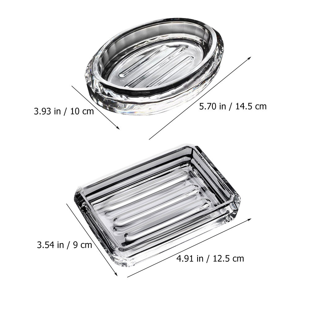 2Pcs Soap Box Transparent Glas - огляд і ціна Home Bathroom Design Simple