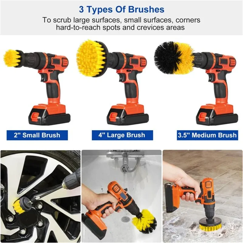 3 pcs/set drill brush set powe - огляд і ціна Home Bathroom Products