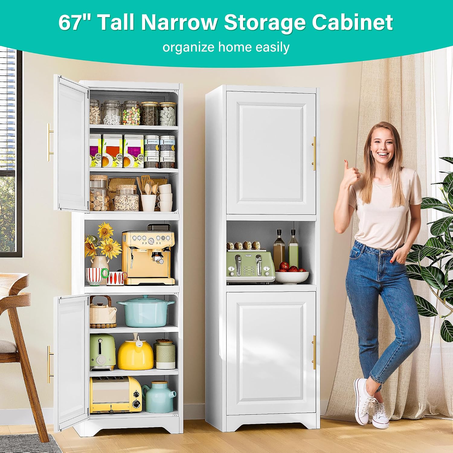 67 Inch Tall Narrow Storage Ca - огляд і ціна Home Bathroom Door