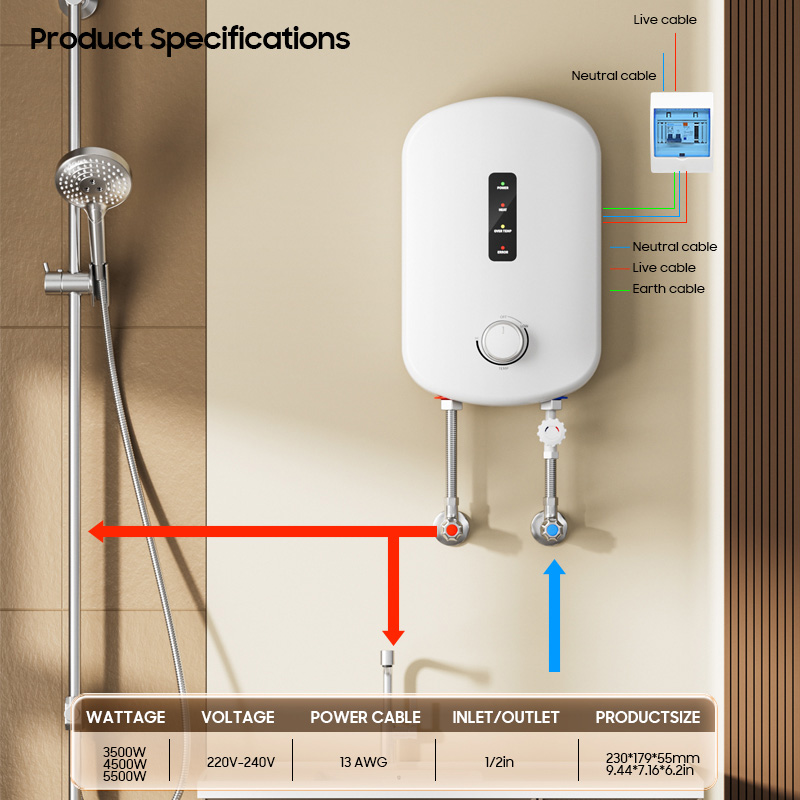 Home 220V 3500W/5500W Kitchen  - огляд і ціна Home Bathroom Geyser