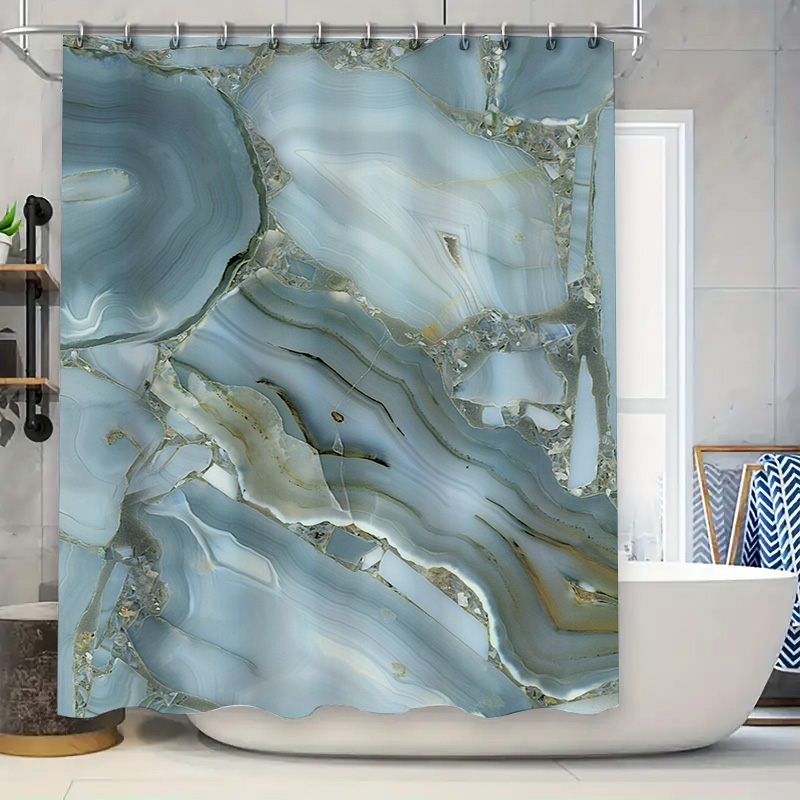 Blue Marble Shower Curtain Wat - огляд і ціна Home Bathroom Images