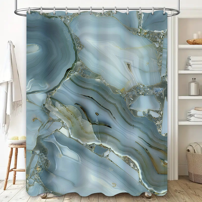 Blue Marble Shower Curtain Wat - огляд і ціна Home Bathroom Images