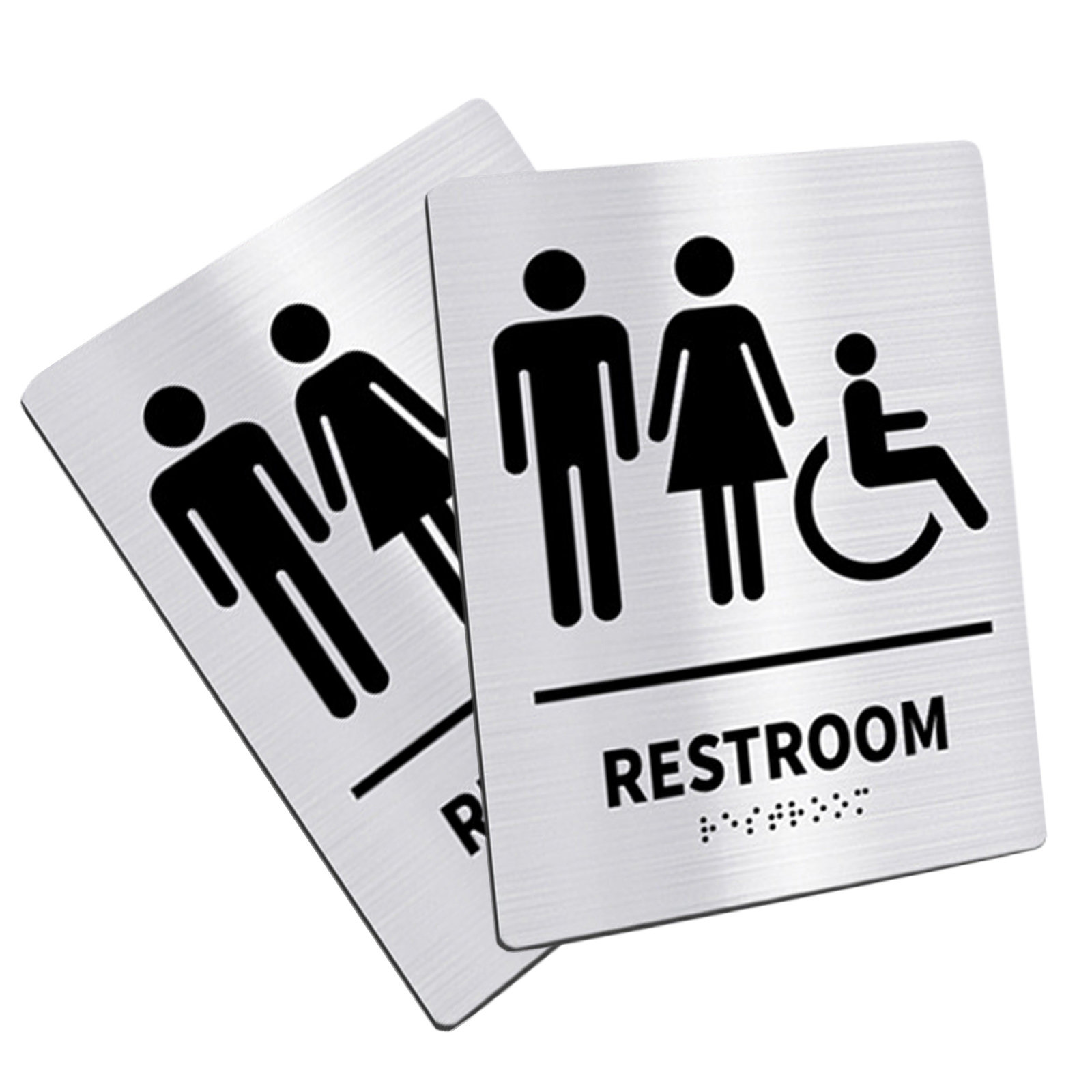 2Pcs Restroom Sign Stainless S - огляд і ціна Home Bathroom Door
