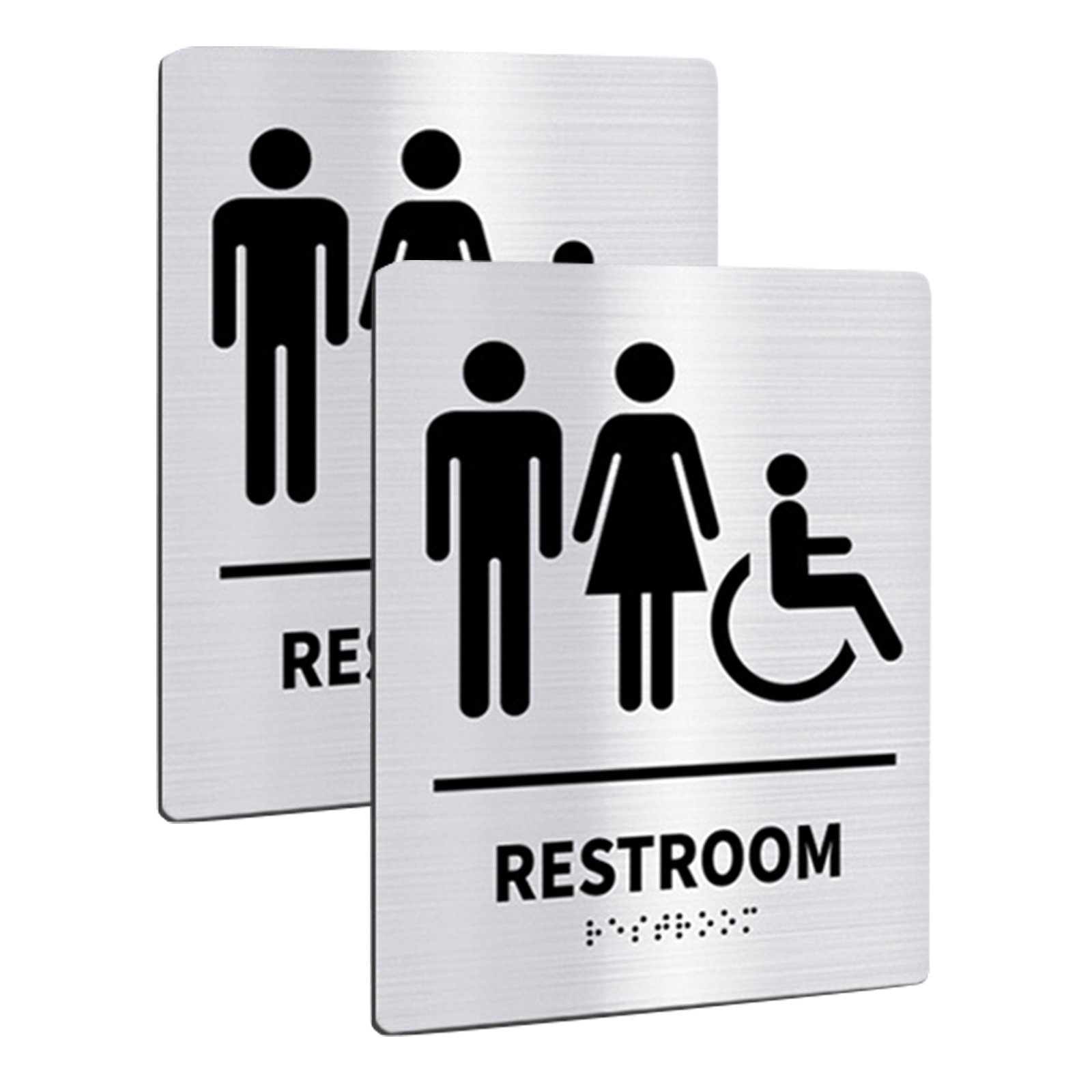 2Pcs Restroom Sign Stainless S - огляд і ціна Home Bathroom Door