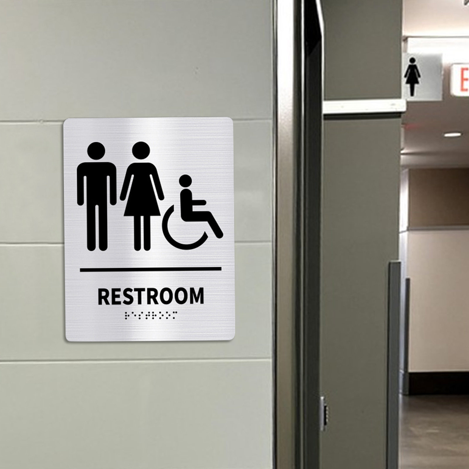 2Pcs Restroom Sign Stainless S - огляд і ціна Home Bathroom Door
