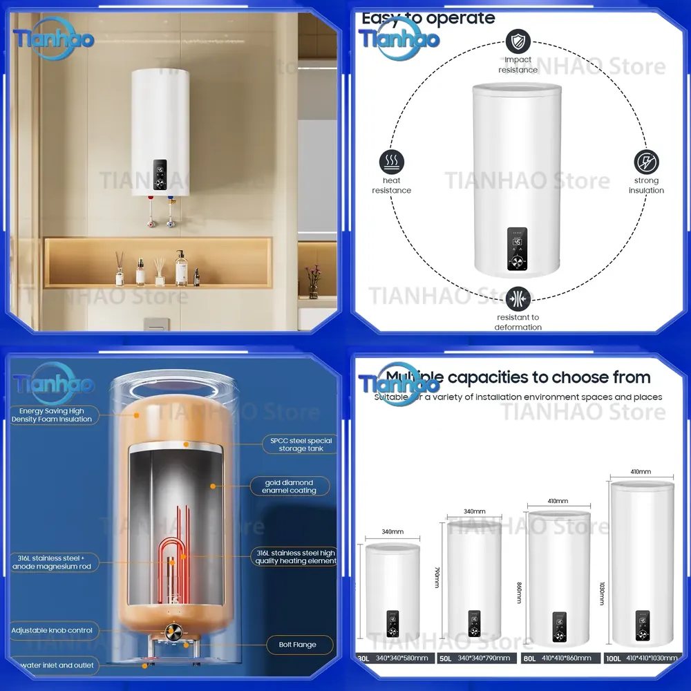 30L 50L 80L 100L 2200W Electri - огляд і ціна Home Bathroom Geyser